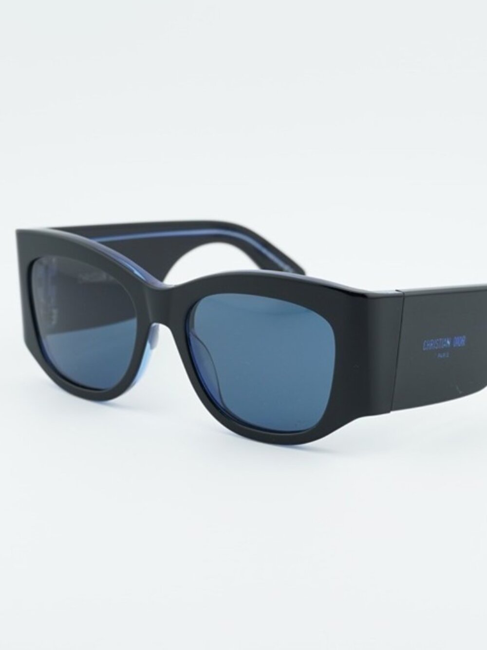 Dior DIORNUIT S1I 17B0 Sunglasses Black Square Frame, Blue Lenses - Picture 1 of 12